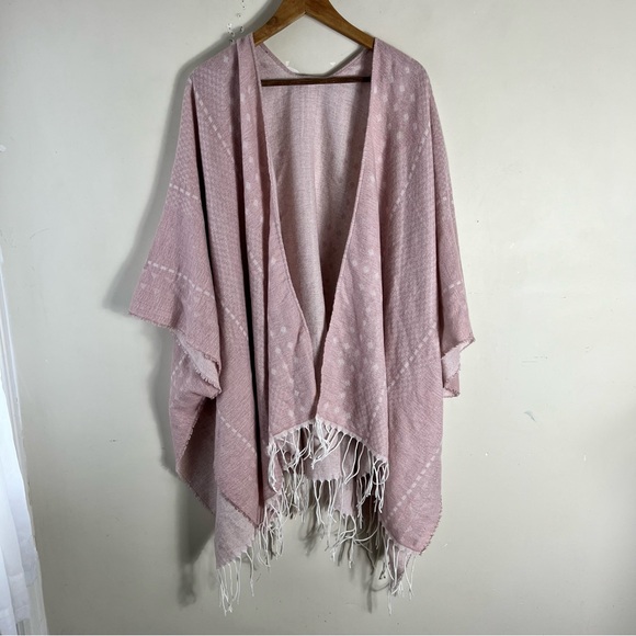 Gentle Fawn Hermosa Cover Up Fringed Kimono Cardigan Shawl Light Pink Size M/L - Picture 6 of 13